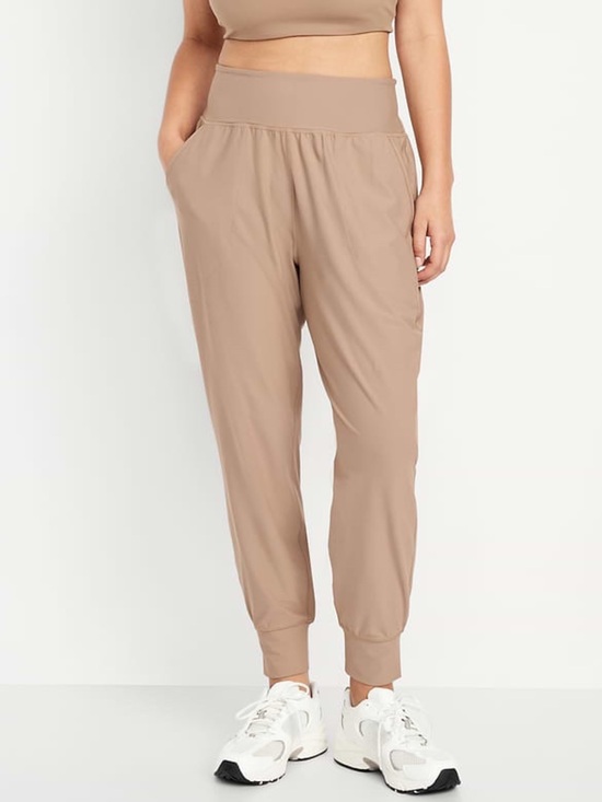 Old Navy Pants - Old Navy High-Waisted PowerSoft Pocket Joggers Beige Large Like New